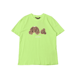 T-SHIRT PALM ANGLS LEOPARD BEAR - GREEN FLUO