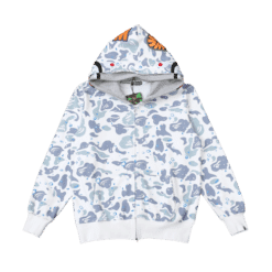 BAPE DOUBLE HOODIE - CAMO WHITE