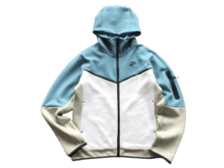 TECH FLEECE - WHITE/LIGHT-BLUE/GREY
