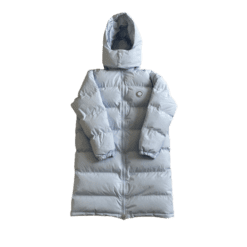 OVERSIZED PUFFER DETACHABLE HOOD - ICE BLUE