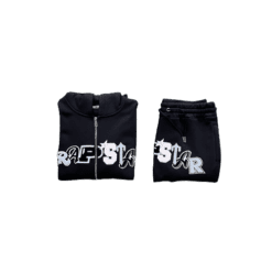 TRACKSUIT - WIDCARD ZIP HOODIE BLACK