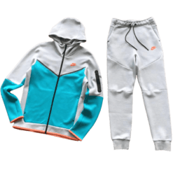 TECH FLEECE - GREY/LIGHT-BLUE