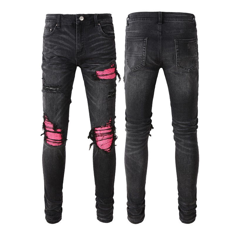 JEANS - BLACK/PINK
