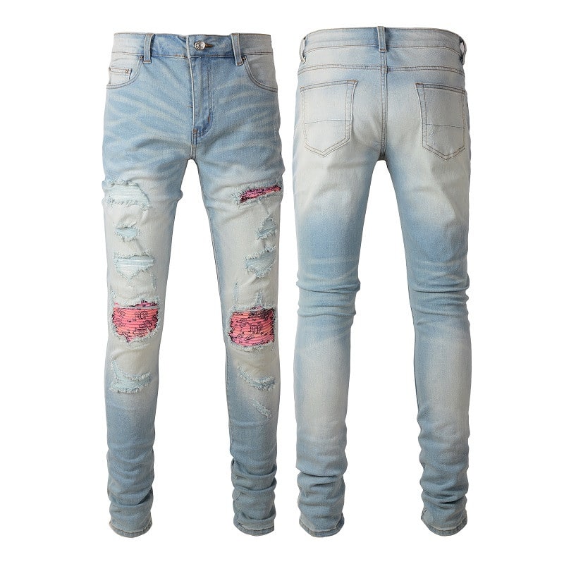 JEANS - GREY/PINK 2