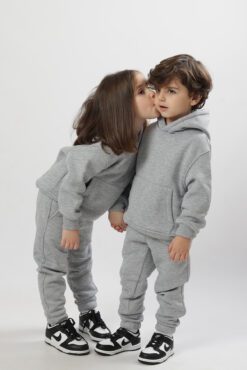 Coordset felpa con cappuccio e jogger grey Kids 330 - RAIS DESIGN
