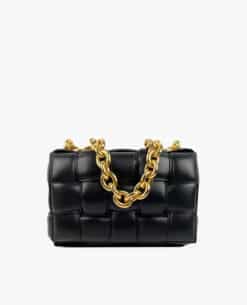 Bottega Veneta Chain Cassette Padded Intreccio Black