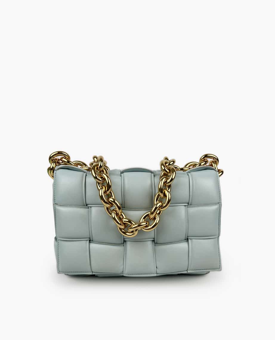 Bottega Veneta Chain Cassette Padded Intreccio Light Blue