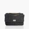 Chanel 2.55 Charcoal Grey Wool Jumbo Flap Bag