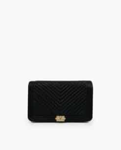 Chanel Boy WOC Black Caviar Chevron The Boy Lock GHW
