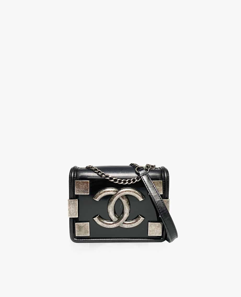 Chanel Brick Flap Bag in Black Lambskin
