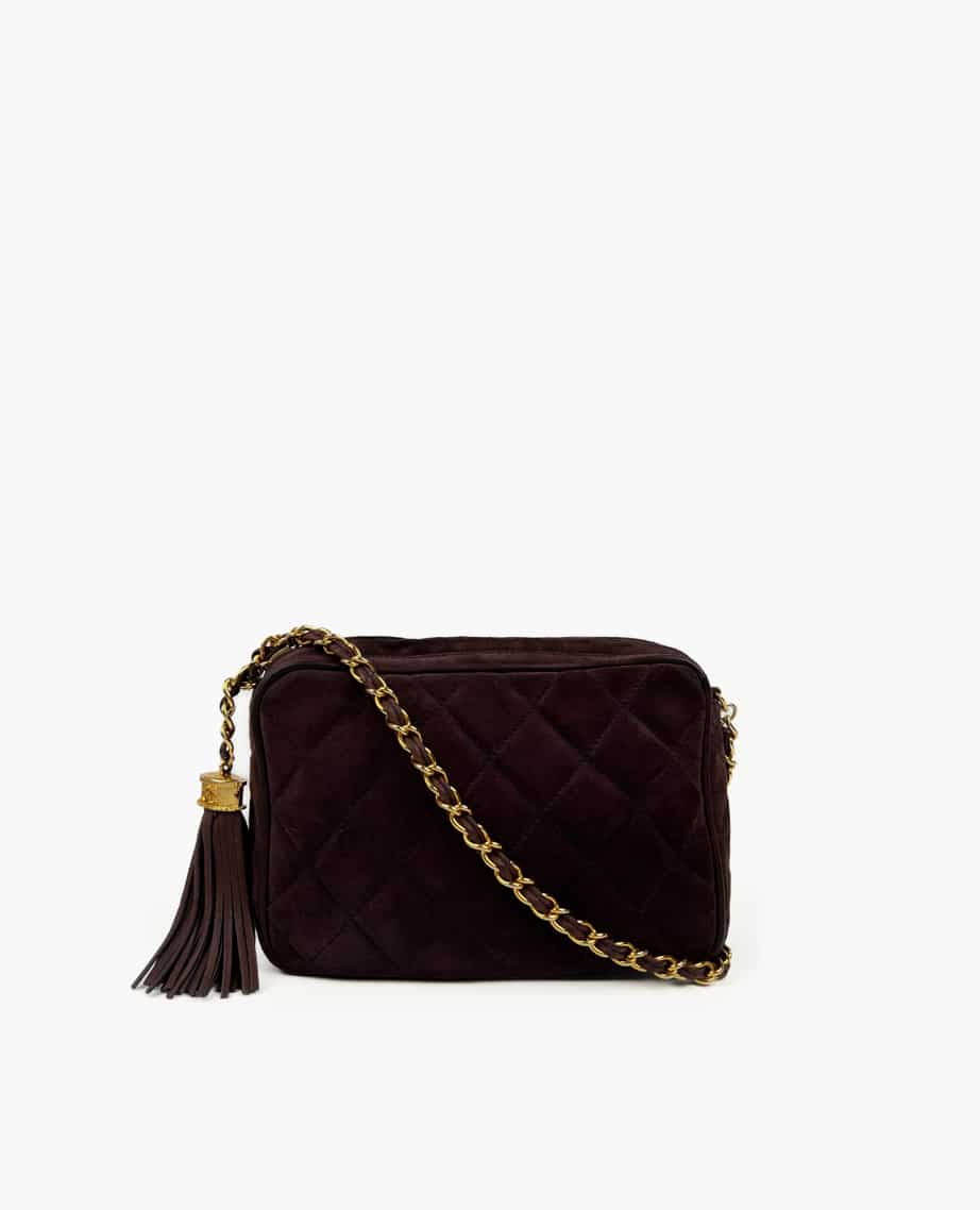 Chanel Camera Bag Velvet Burgundy