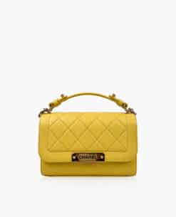 Chanel Click Label Quilted Yellow Small Bag