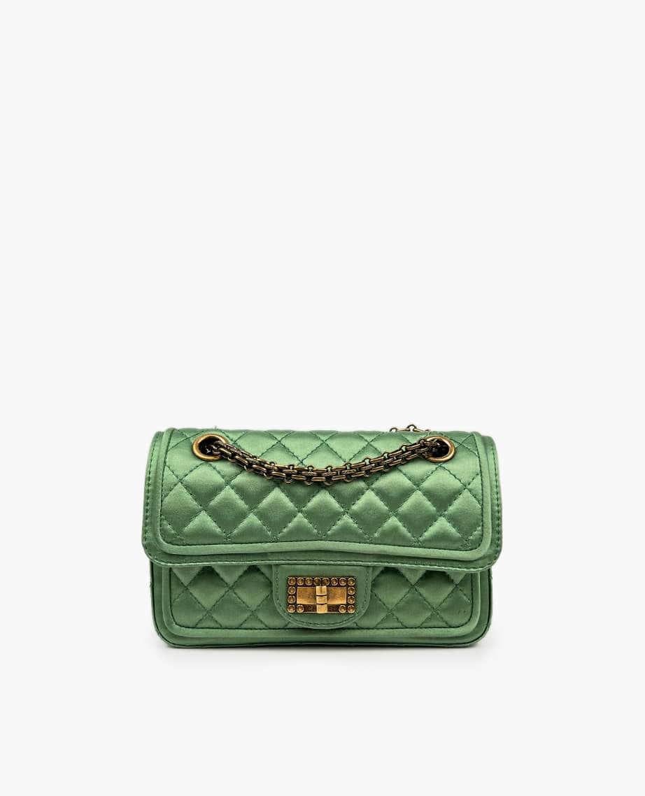 Chanel Green Satin Quilted 2.55 Reissue Flap Bag GAHW