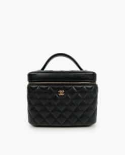 Chanel Large Cosmetic Vanity Case Black Caviar CHW
