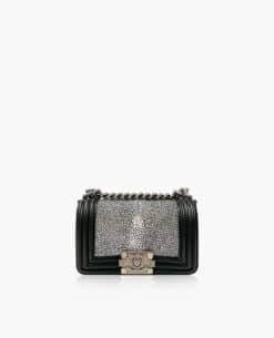 Chanel Metallic Silver Stingray Mini Boy Bag