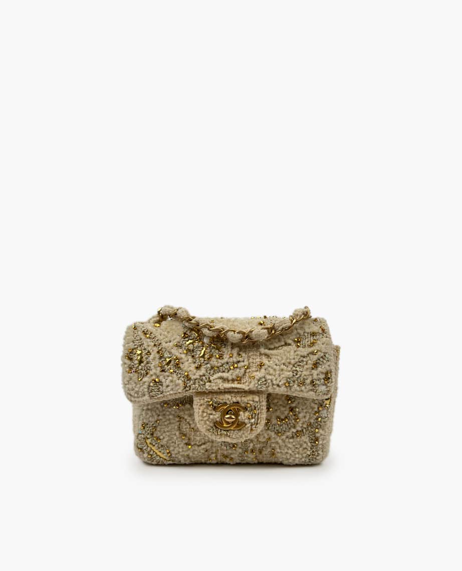 Chanel Mini Square Tweed Embroidery Sequins GBHW