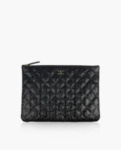 Chanel O - Case Black Monogram Camelia Flowers CHW