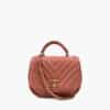 Chanel Reversed Chevron Round Flap Bag Antique Pink GHW