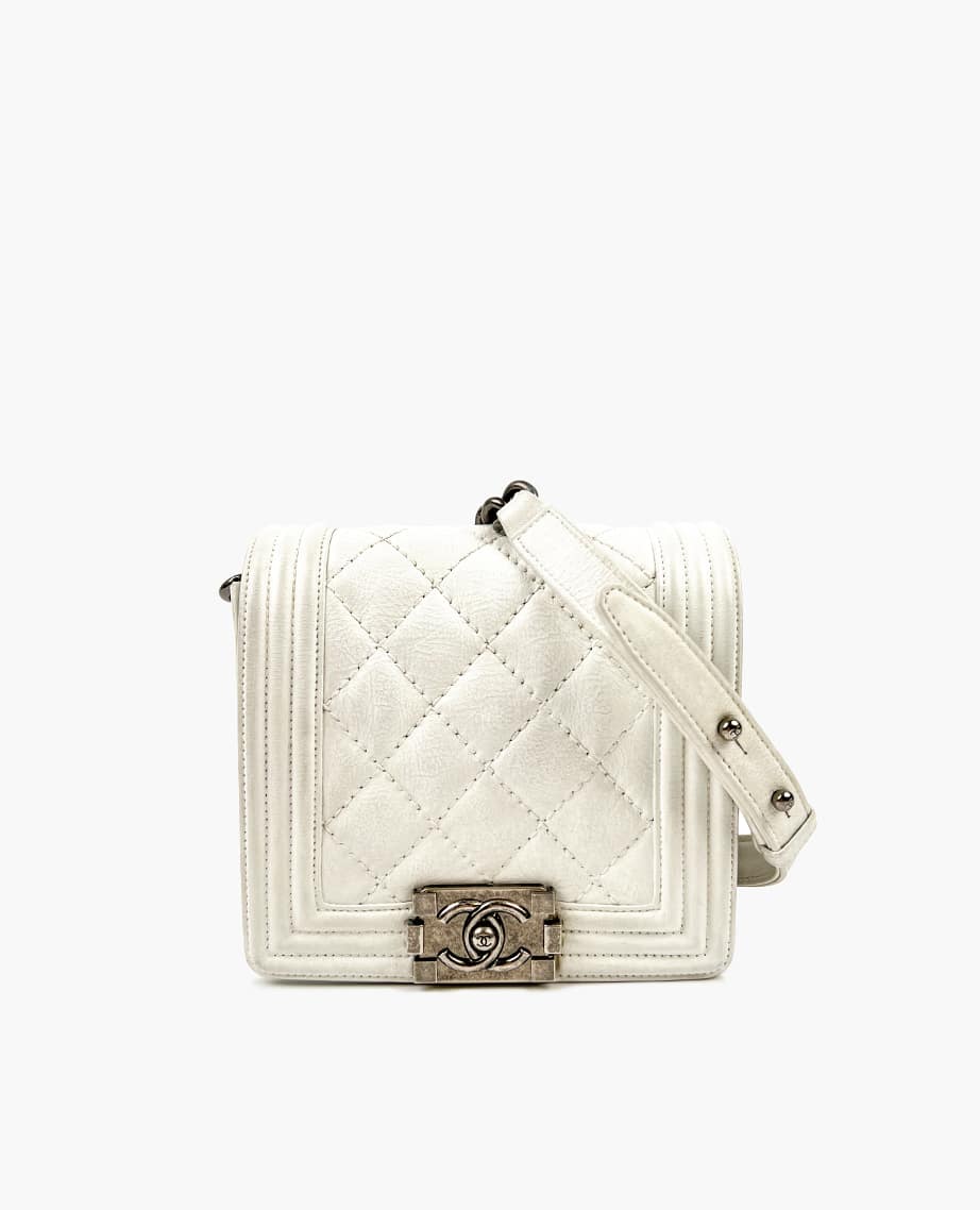 Chanel Square Boy White RHW