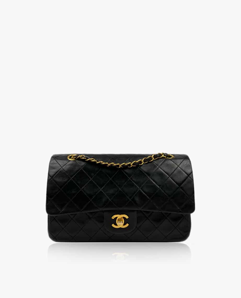 Chanel Timeless Medium Vintage Black Lambskin 24 k GHW