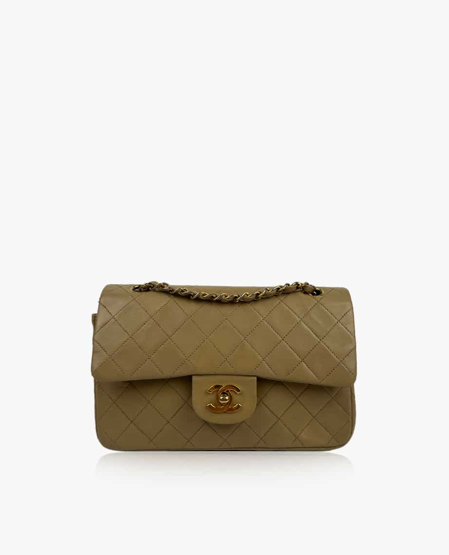 Chanel Timeless Small Beige Vintage GHW Lambskin