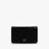 Chanel WOC Black Lambskin Camelia GHW