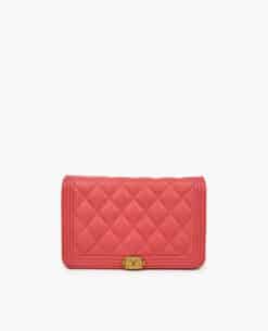 Chanel WOC Coral Pink Caviar GHW The Boy Lock