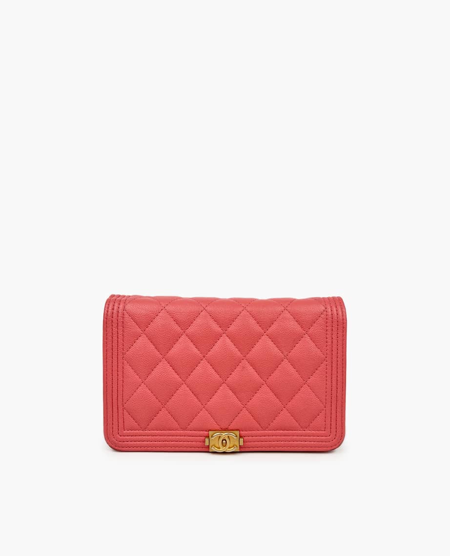 Chanel WOC Coral Pink Caviar GHW The Boy Lock