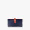 Hermès Bearn Soufflet Bi-Fold Blue and Red Epsom Wallet