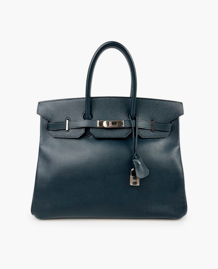 Hermès Birkin 35 Indigo Courchevel Leather PHW