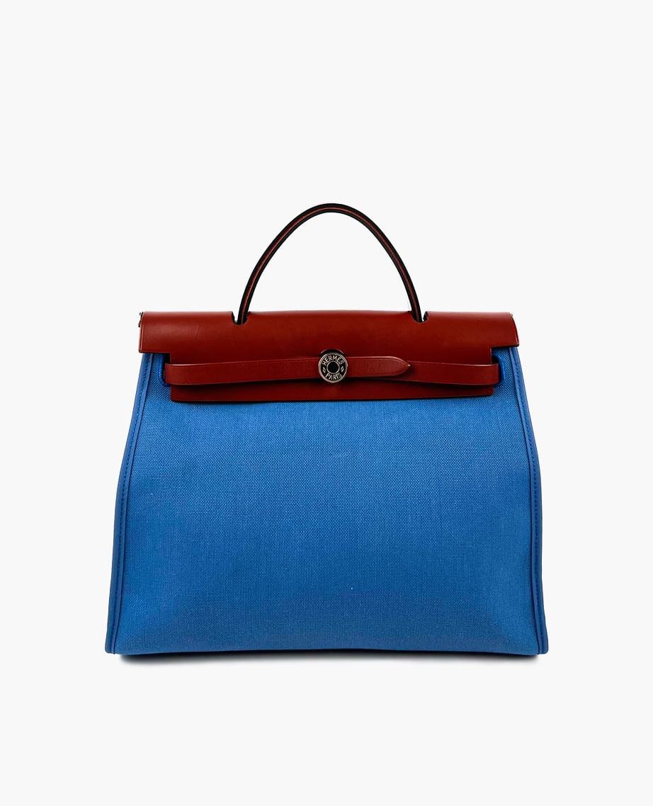 Hermès Herbag PM Blue With Canvas