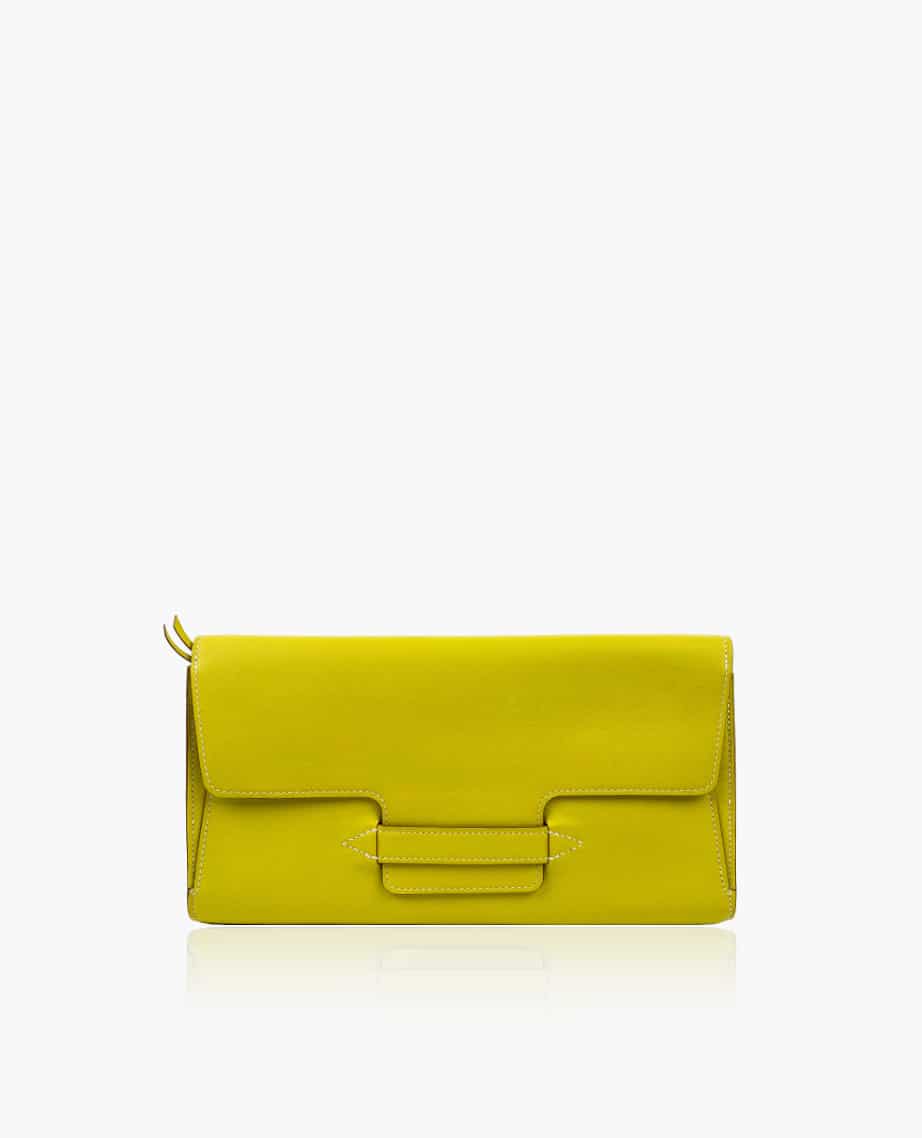 Hermès Leather Evening Wallet-Clutch Bag in Lime